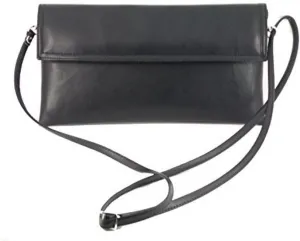 LONI Womens Chic Faux Leather Clutch Shoulder Bag with Long Adjustable Strap
