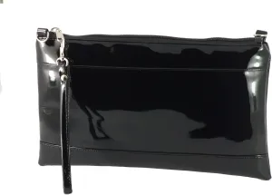 LONI Womens Divine Faux Patent Clutch/Shoulder/Crossbody/Wristlet Bag Size Large