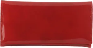 LONI Womens Wallet Clutch Bag Matinee Purse Coin Pouch Patent Faux Leather in Dark Red