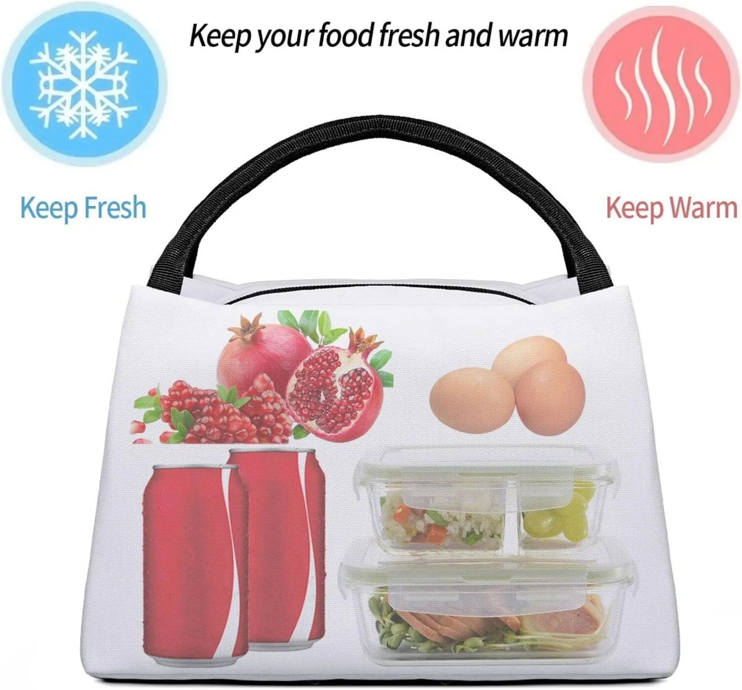 Lotus Flowers Lunch Bag for Women Men Adult Portable Insulated Lunch Box Tote Bag Reusable Travel Work Leakproof Thermal Cooler Lunch Snack Bags for Outdoor Office Picnic Camping