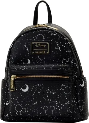 Loungefly Disney Mickey Constellation All Over Print Glow in the Dark Double Strap Shoulder Bag Purse