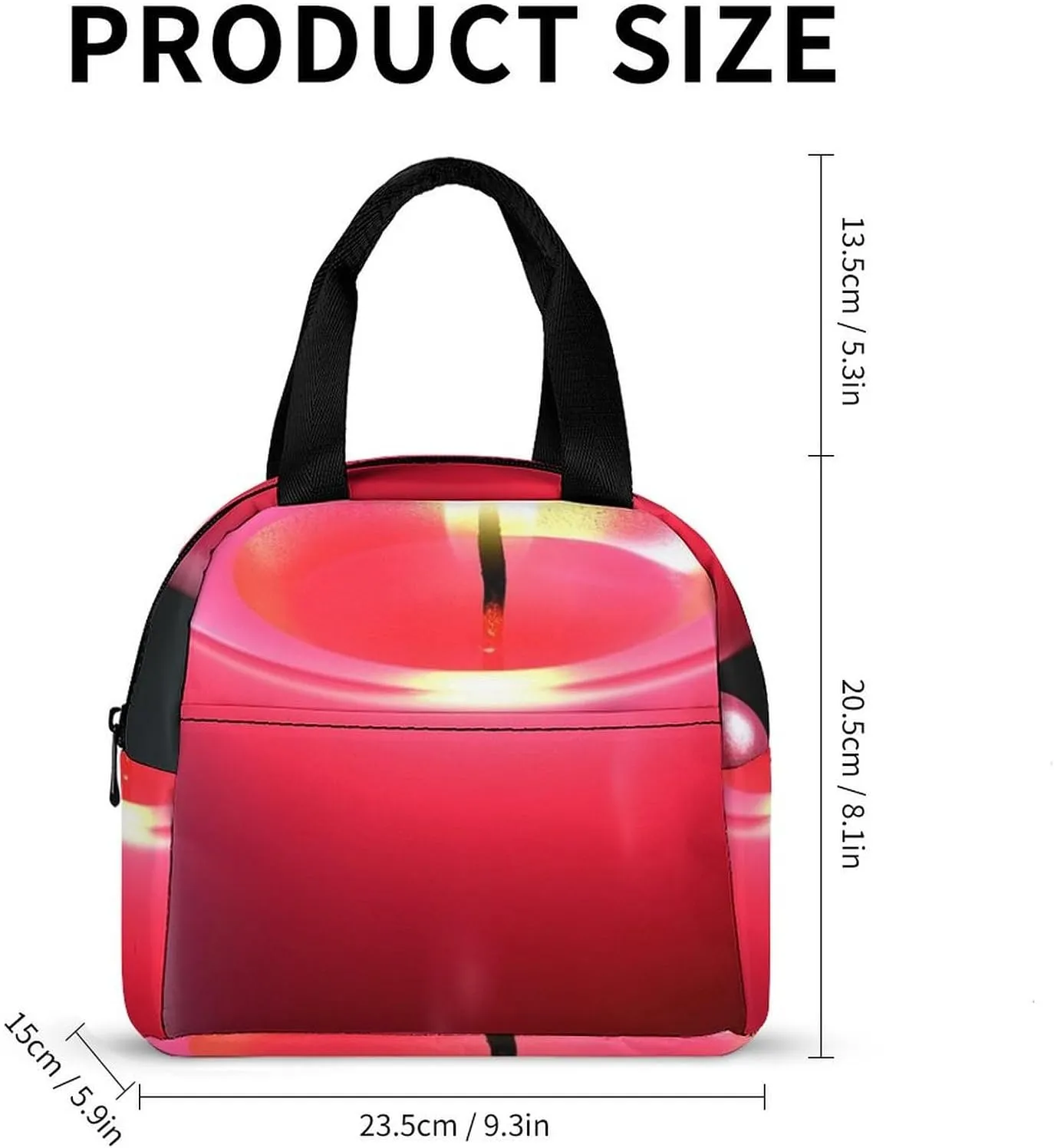 Lunch Bag for Women Men Portable Insulated Lunch Box Red Candle LunchBox Reusable Tote Bags for Work Picnic
