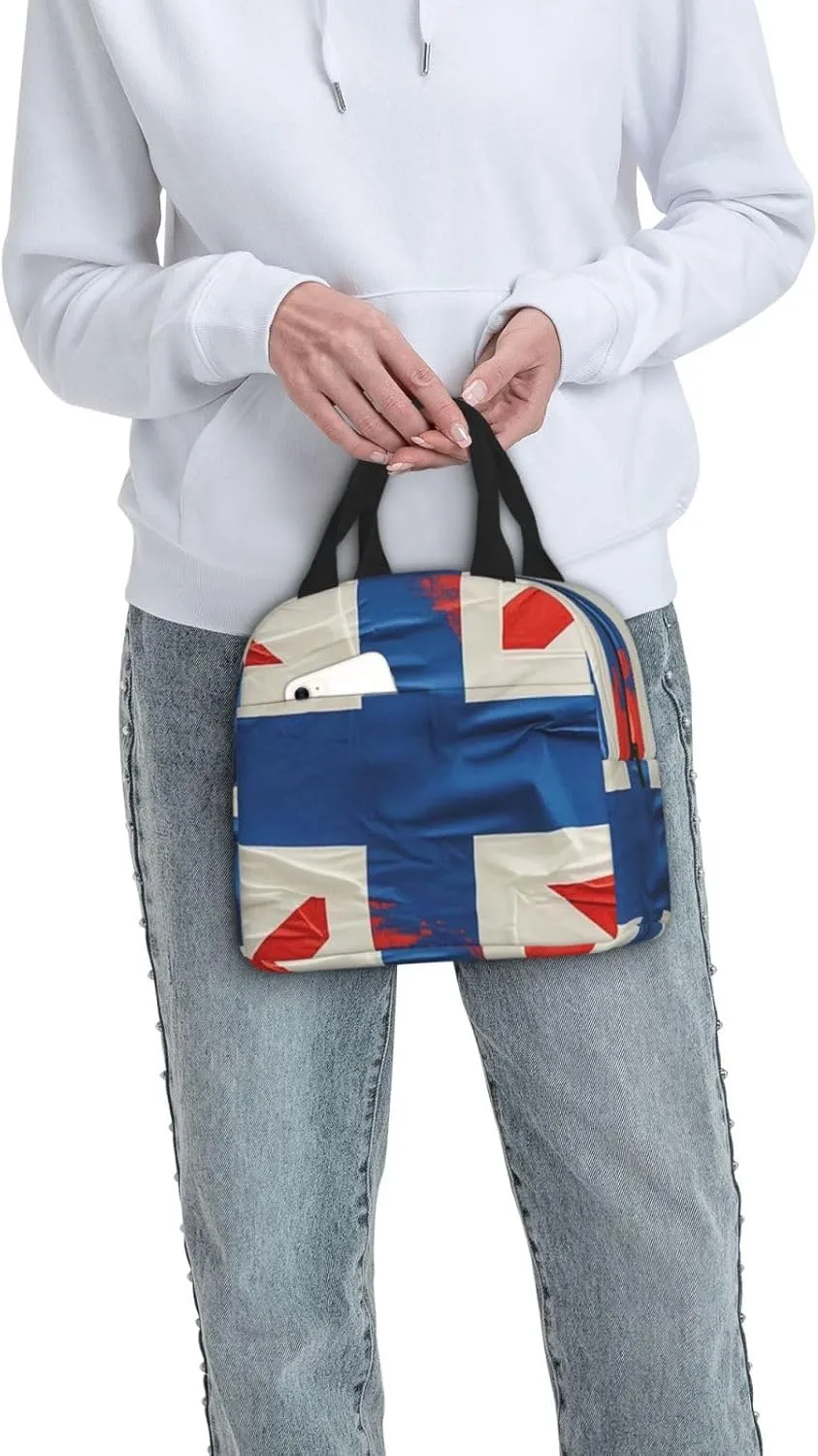 Lunch Bag Insulated Lunch Box for Women Men British Flag Reusable Lunch Tote Bag for Work Picnic Travel