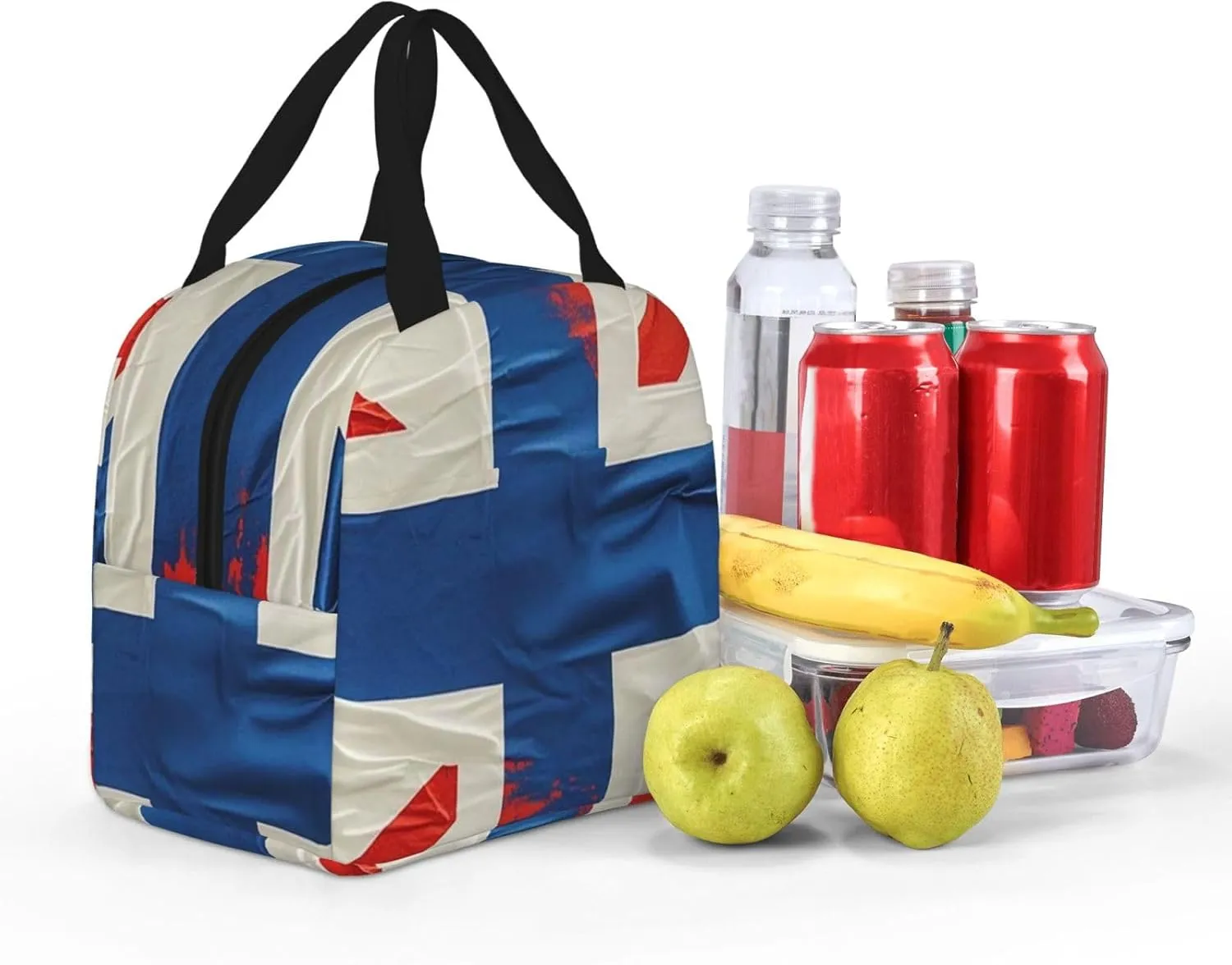 Lunch Bag Insulated Lunch Box for Women Men British Flag Reusable Lunch Tote Bag for Work Picnic Travel
