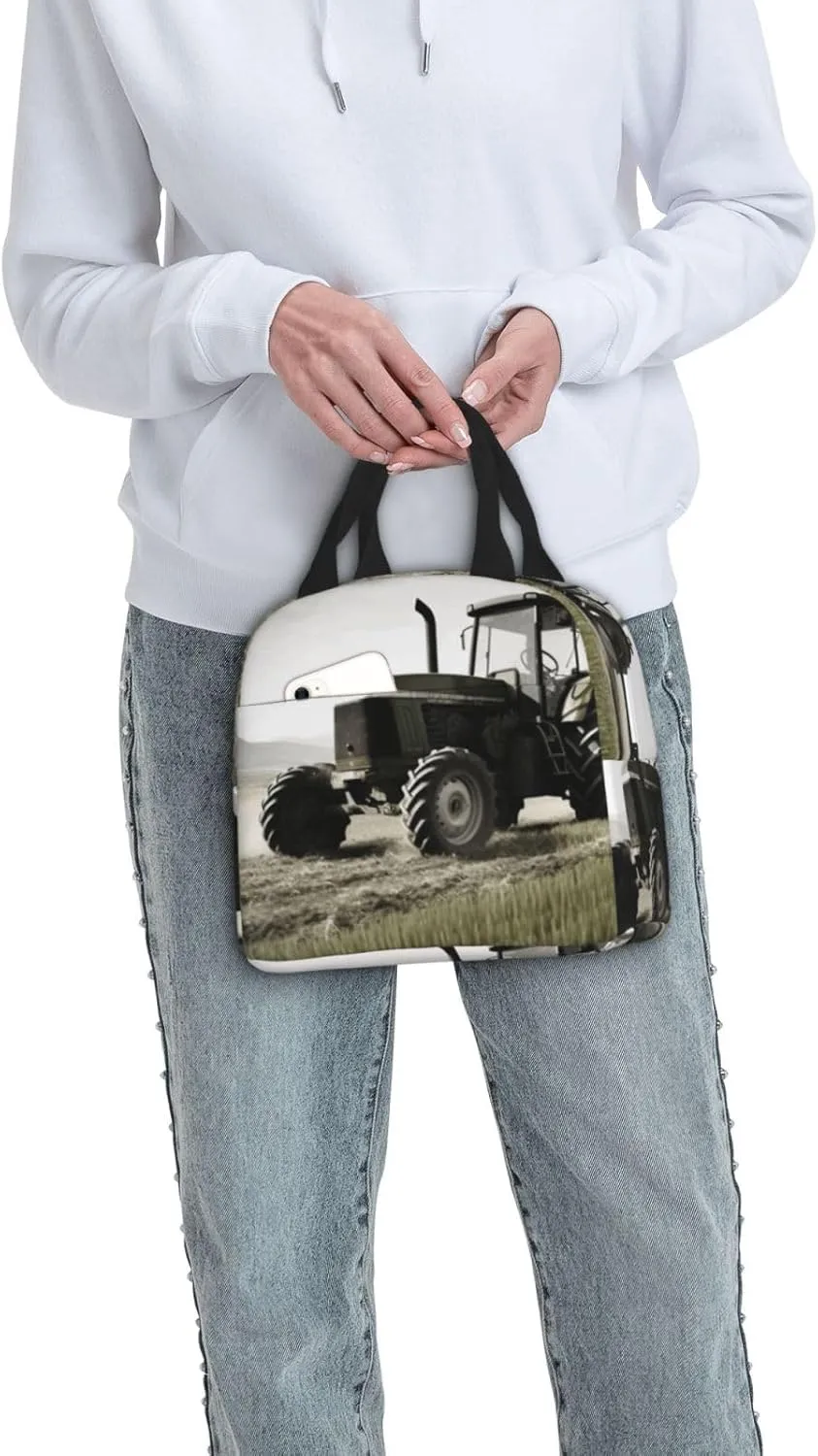 Lunch Bag Insulated Lunch Box for Women Men Tractor Agriculture Tranquil_76680268 Reusable Lunch Tote Bag for Work Picnic Travel