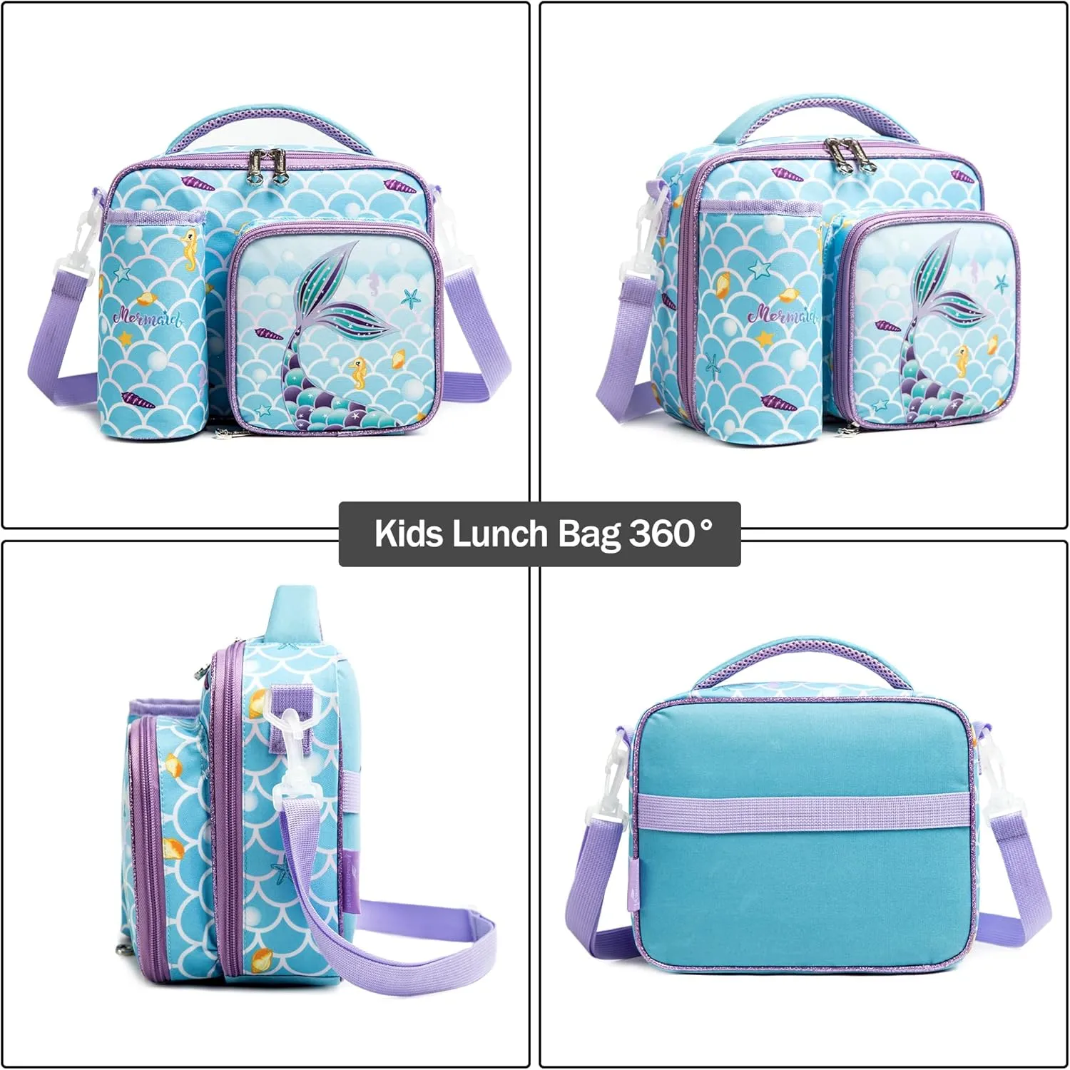 Lunch Bag Kids Insulated Lunch Tote Bag for Boys and Girls with Adjustable Shoulder Strap and Durable Handle