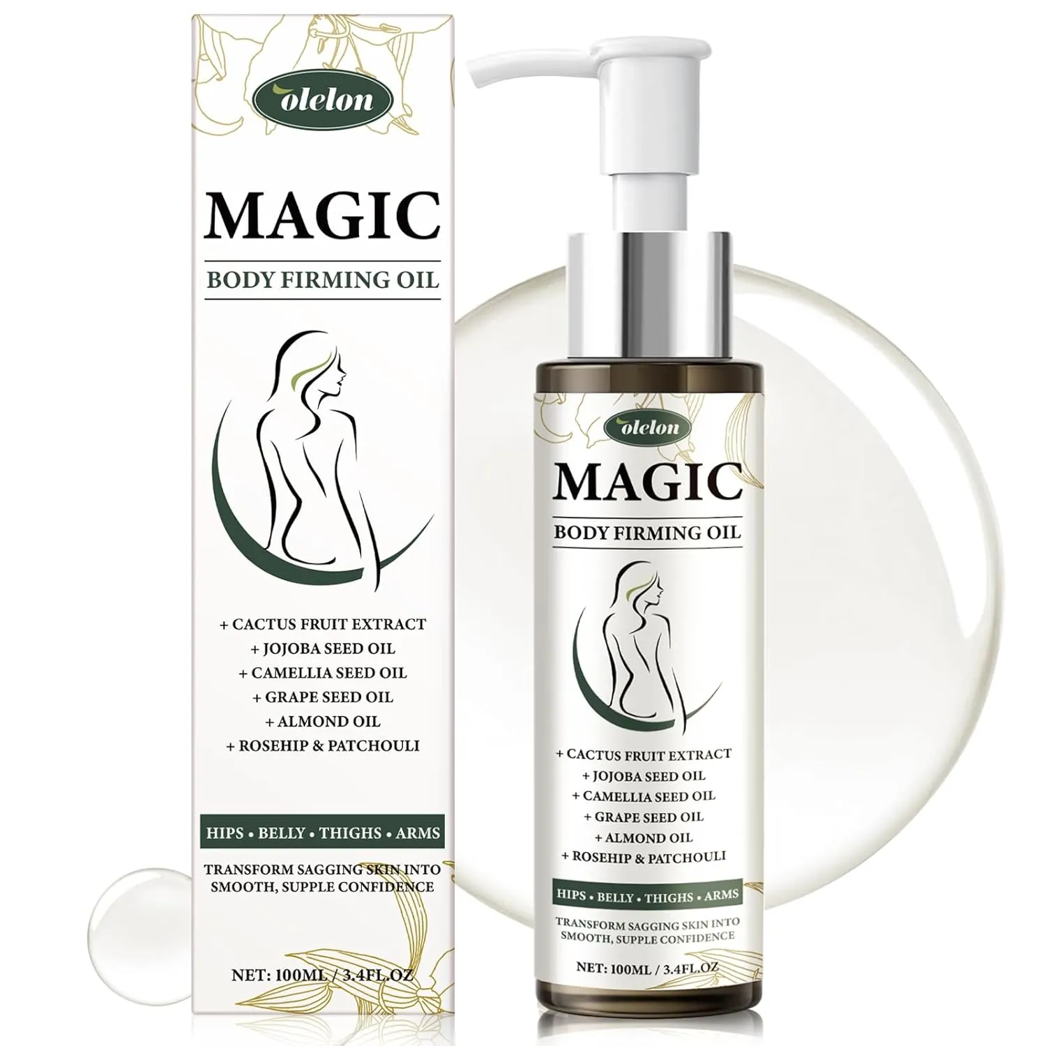 Magic Body Firming Oil, Natural Oil for Women, Hydrating and Firming Skin Body Oil for Full Body Use
