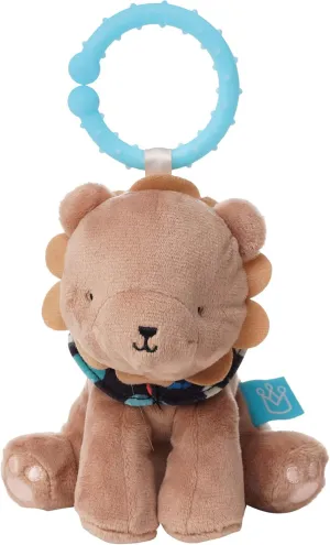 Manhattan Toy Fairytale Lion Plush Baby Travel Toy with Chime, Crinkle Ears and Teether Clip-on Attachment