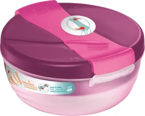 Maped Picnik Origins Large Capacity Lunch Bowl 1.4L Lunch Box 3 Compartments, 1 Removable Easy Opening Ideal for Full Meals Pink