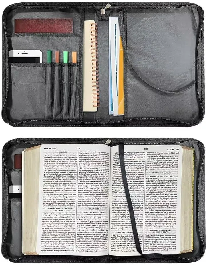 Marble Butterfly Sunflower Pattern Case - Multifunctional Bible Case, Large Capacity Crossbody Bag - Christian Bible Accessories, 2XL