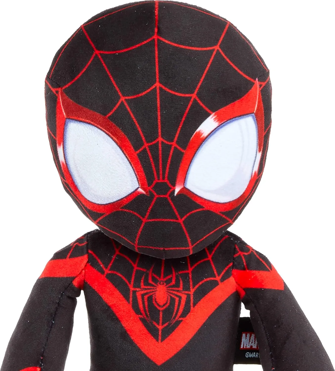 Mattel Marvel Plush Talkers Soft Toy, 11.75-Inch Miles Morales Figure with 10 Sounds & Phrases​​​​