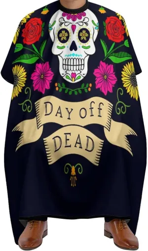 Men Multi Colorful Flowers Sugar Skull Art Salon Cape - Extra Large Haircut Apron for Hairdressers, Haircut Tools