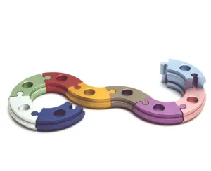 Menorah - Round Puzzle Multicolored Menorah Candle Holders