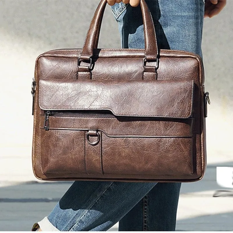 Men's Handbag Vintage Briefcase Business Computer Bag Crossbody Bag Office Workplace