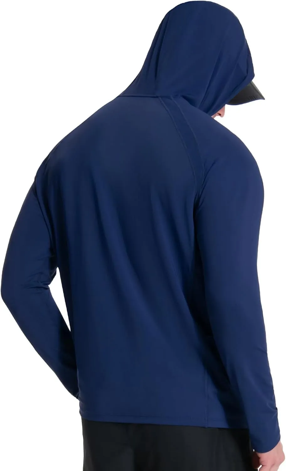Men’s UPF 50  Hoodie Shirt Long Sleeve Permanent UV Sun Protection Vented Tee Performance for Outdoor Hiking Fishing