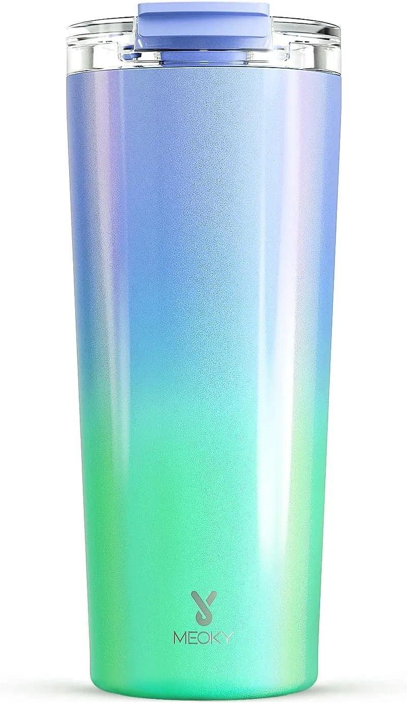 Meoky 24 oz Travel Coffee Mug with Leak-proof Lid, Stainless Steel Insulated Coffee Tumbler, Keeps Hot for 8 Hours or Cold for 24 Hours, Fits in Car Cup Holder (Fairyland)