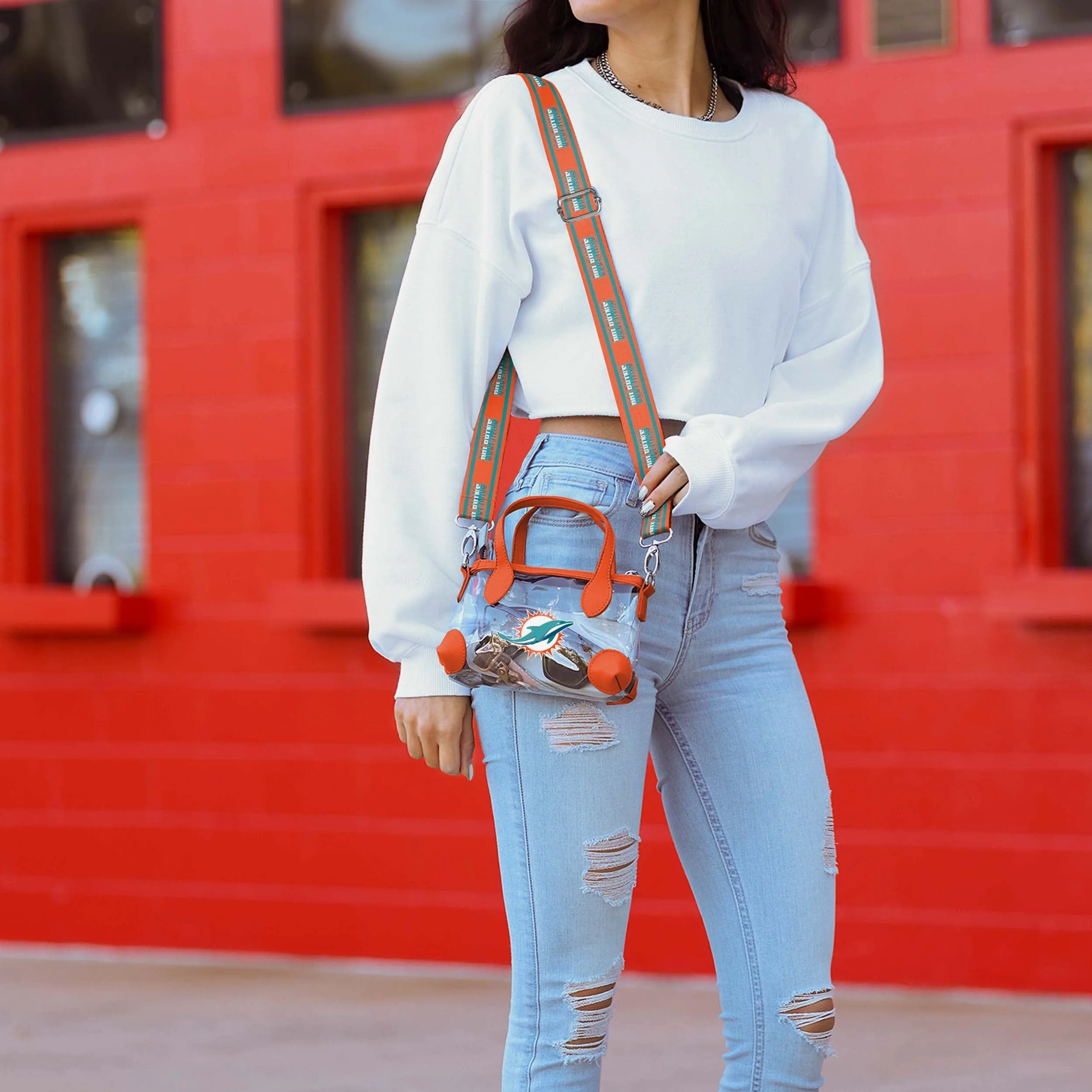 Miami Dolphins Big Logo Clear Crossbody Mini Purse
