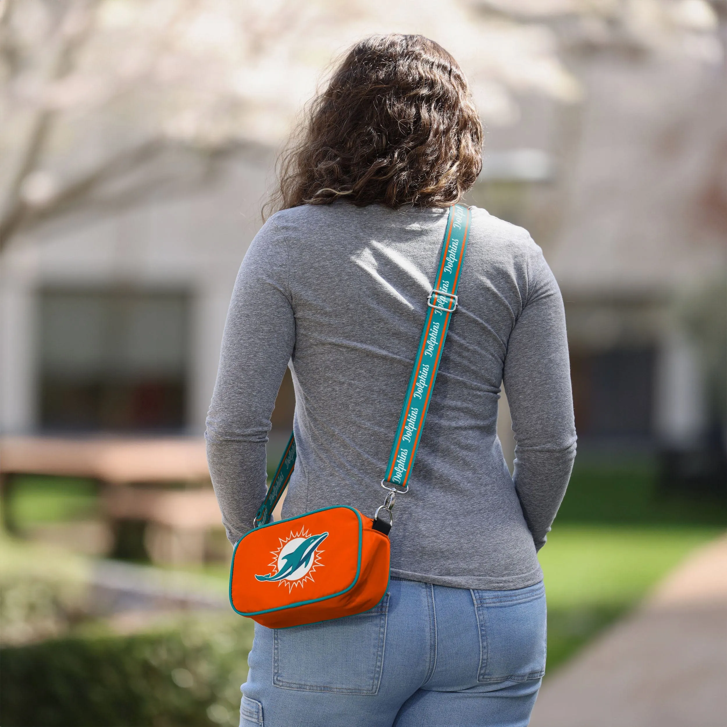 Miami Dolphins Team Logo Crossbody Bag