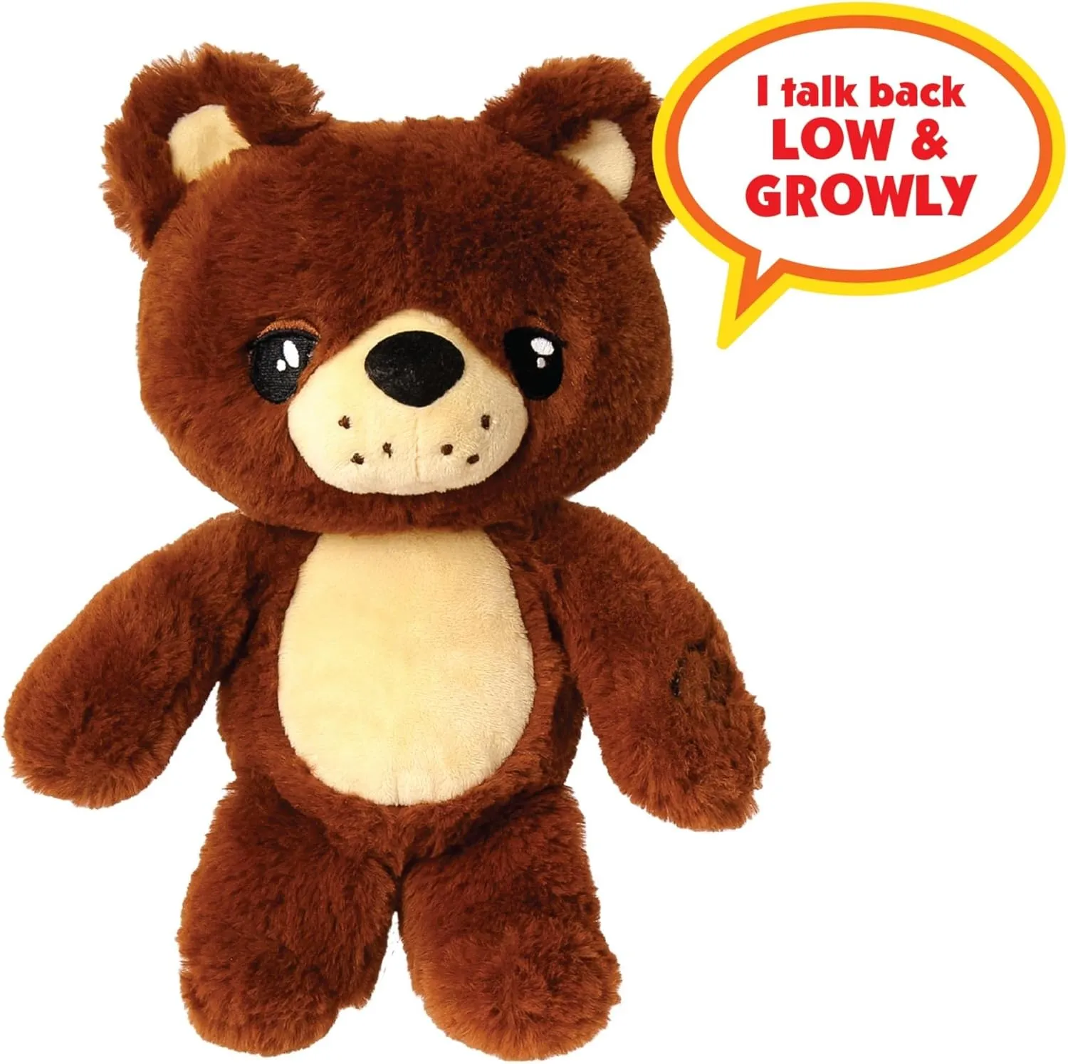 Mighty Mojo Talk Back Bear Plush - Repeats What You Say Super Fast, Mimicry Electronic Record, Talk Back Toy for Kids, Perfect Early Learning Gift