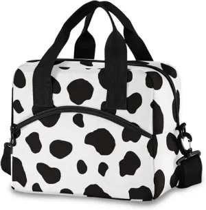 Milk Cow Dot Skin Insulated Lunch Bag Reusable Lunch Tote Bag Cooler Bag for Women Men Adult Lunch Box with Adjustable Shoulder Strap Leakproof Lunch Bag for Work School Picnic Camping