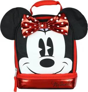 Minnie Mouse Lunch Box Minnie3D Metallic Design Dual Compartment Insulated Lunch Bag Tote