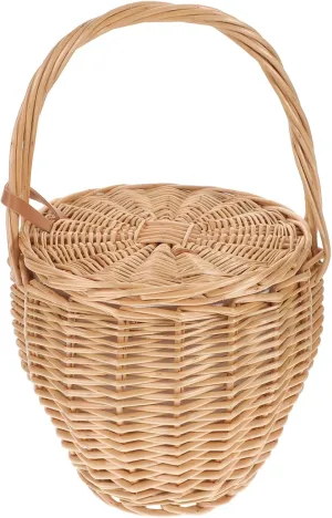 Mobestech 1Pc Hand Woven Bag All Match Fashionable Storage Pouch for Travel Beach Parties Stylish Women Shoulder Tote Unique Natural Material Design