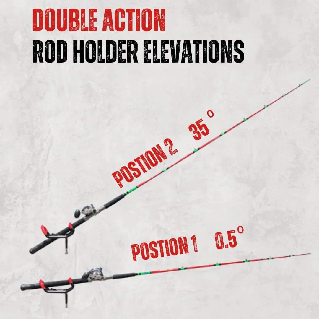 Monster Rod Holders Double Action Talon 5/35 Degree | Fishing Rod Holders for Boats, Kayaks, Deck Mounts | Heavy-Duty Stainless Steel with UV Coating | Six Color Options