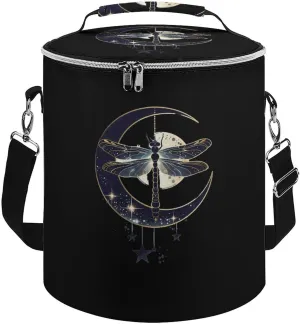Moon Nature Insect Dragonfly Insulated Lunch Bag Reusable Cooler Tote Bag for Camping Picnic Beach Work