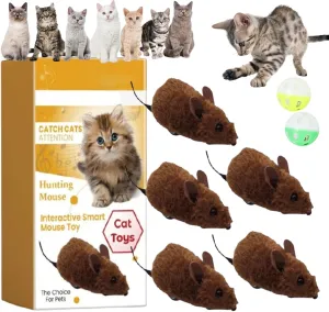Mouse Toy for Cats and Dogs, Interactive Cat Toys for Indoor Cats, Fluffy Mouse Small Dog Toy with Electronic Realistic Squeaky Sound, Automatic Moving Pet Toys Self Play Exercise (5pcs)