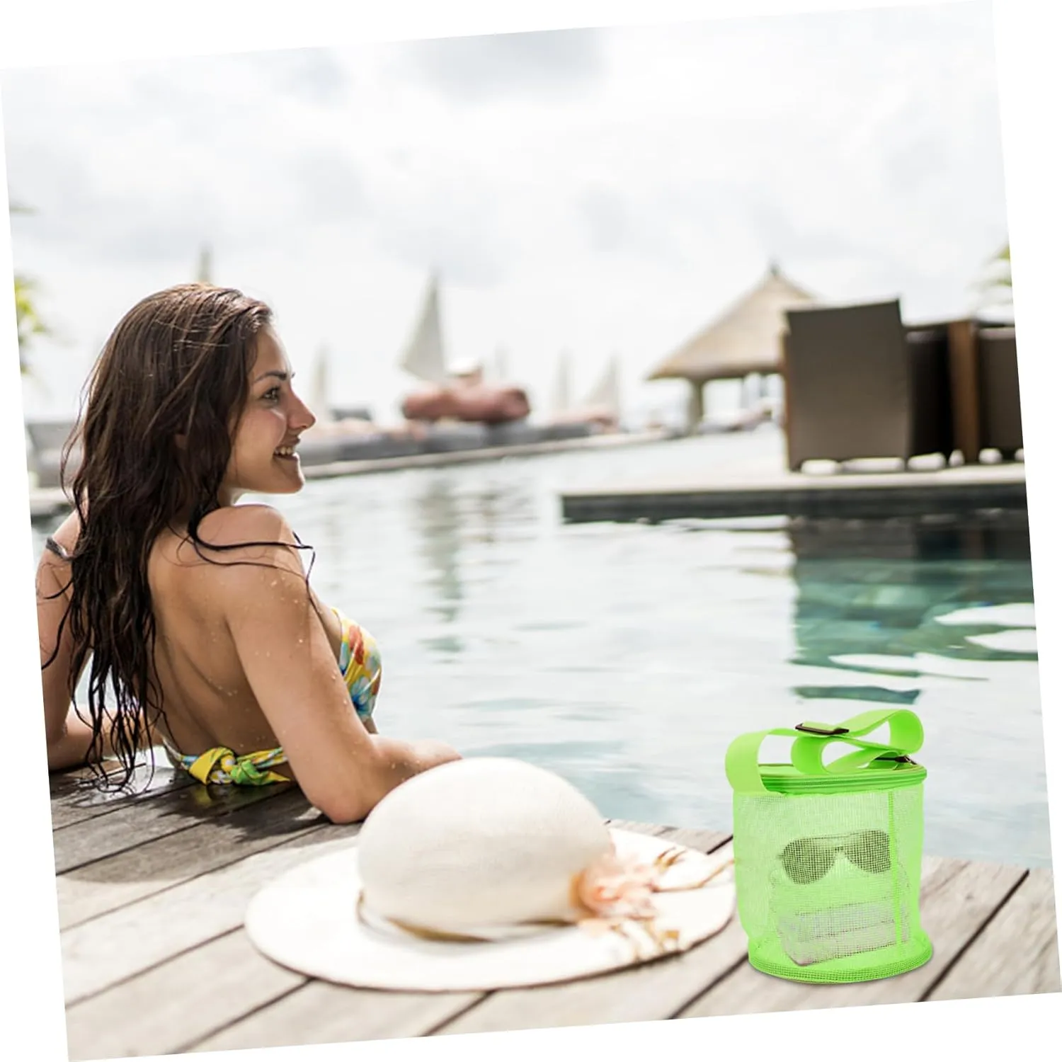 Multi-Functional Beach Toy Storage Bag Outdoor Toys for Boys and Girls Mesh Bag