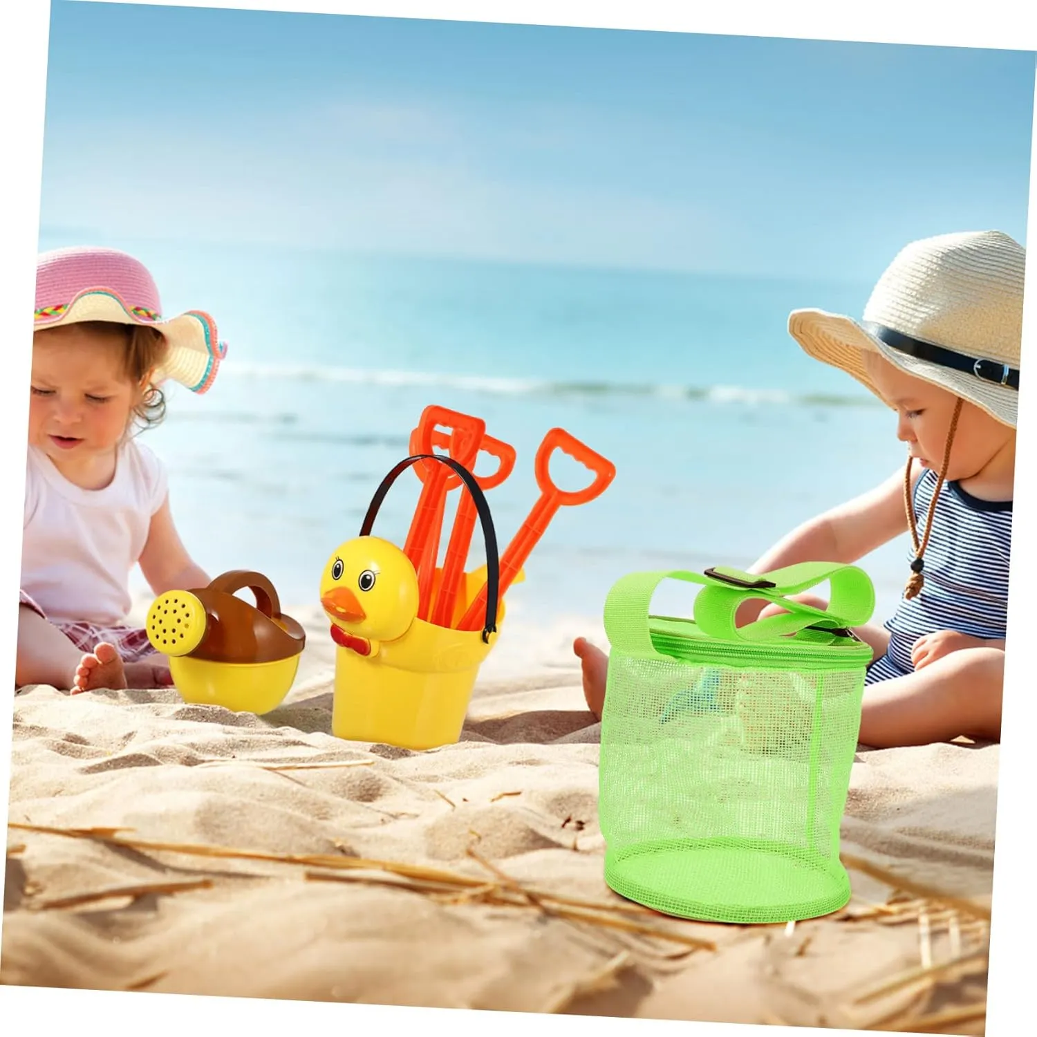 Multi-Functional Beach Toy Storage Bag Outdoor Toys for Boys and Girls Mesh Bag