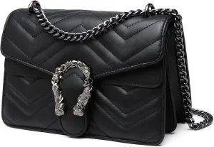 MYHOZEE Crossbody Bags for Women - Snake Printed Clutch Purses Leather Chain Shoulder Bags Evening Handbags