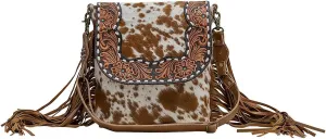 Myra Bag Western Leather Shoulder Bag for Women - Upcycled Canvas Hand-Tooled Bag Sengola