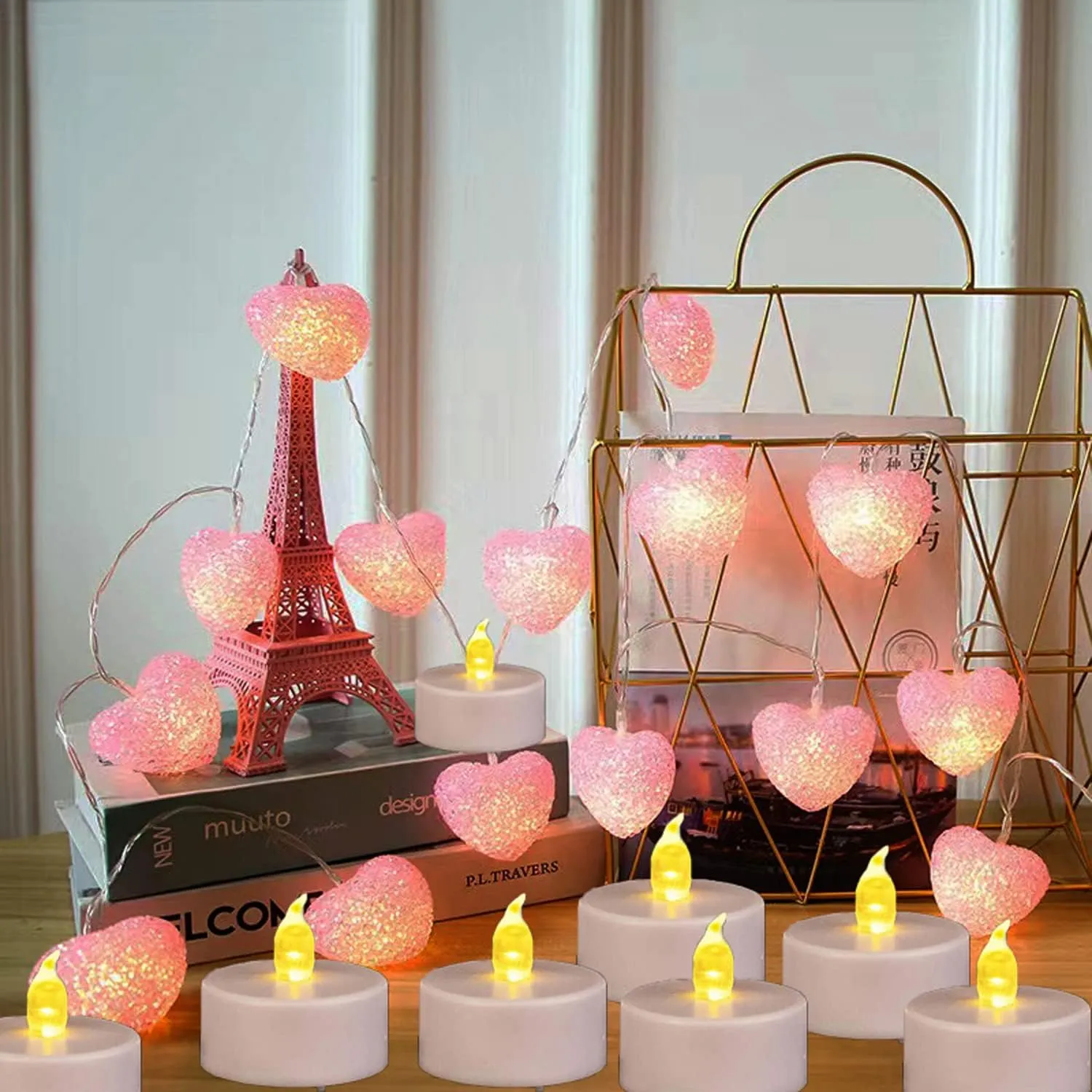 Nancia Tea Lights, 50PACK Flameless LED Tea Lights Candles, Flickering Warm Yellow, 200 Hours Battery-Powered Tea Light, Ideal Party, Wedding, Birthday, Gifts Home Decoration