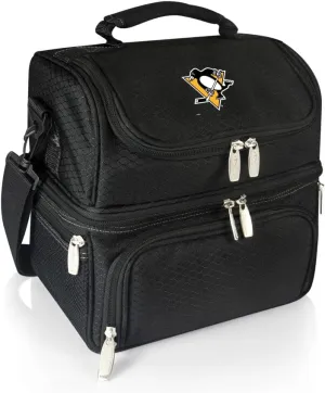 NHL Pittsburgh Penguins Pranzo Lunch Bag - Insulated Lunch Box with Picnic Set - Lunch Cooler Bag
