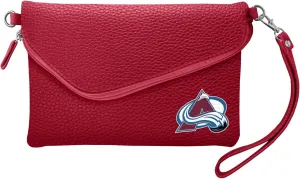 NHL Soft Pebble Fold Over Purse - Large Wristlet - includes Shoulder Strap