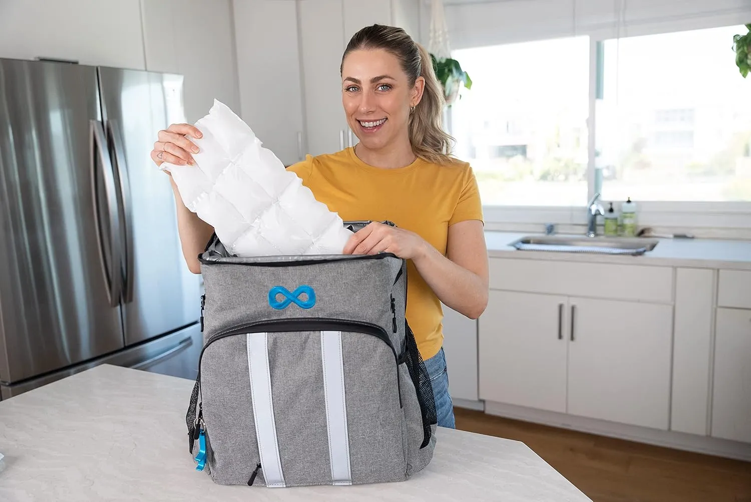 Nice Packs Reusable Dry Ice Packs for Coolers, Lunch Boxes & Frozen Food - Flexible and Long Lasting (20 Single Cell Sheets)