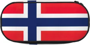 Norwegian flag print Big Capacity Pencil Pen Case Pouch Bag Home College Office Organizer for Adults Studen