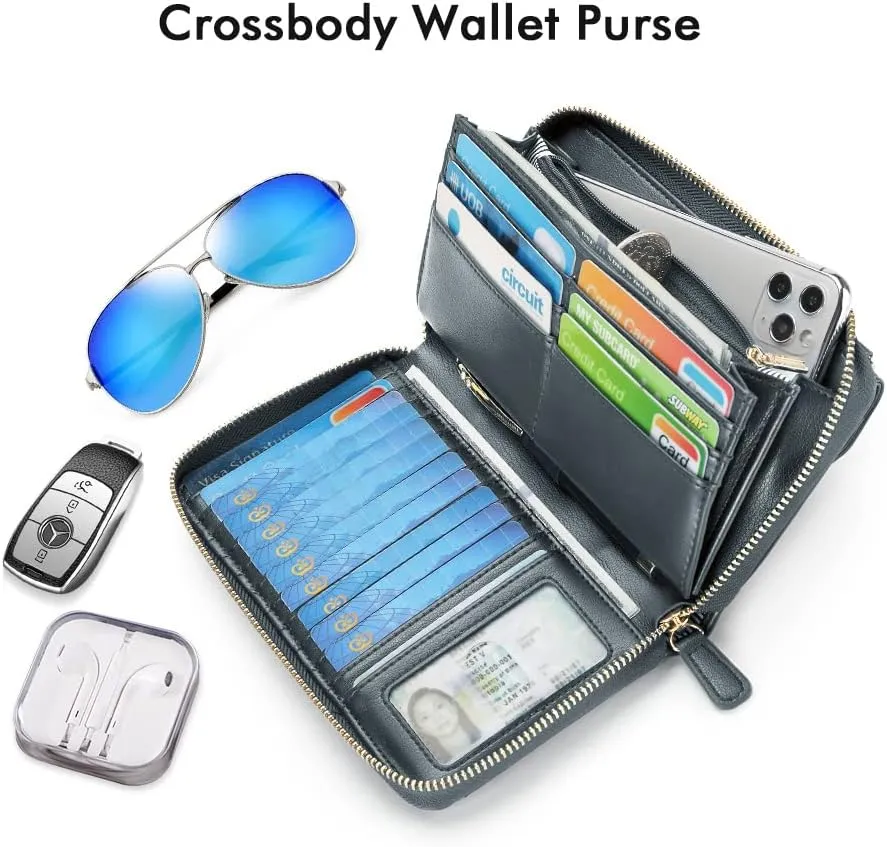 nuoku Wallets for Women Credit Card Slots with RFID Blocking Large Capacity Wristlet