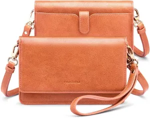 nuoku Women Small Crossbody Bag Cellphone Purse Wallet with RFID Card Slots 2 Straps