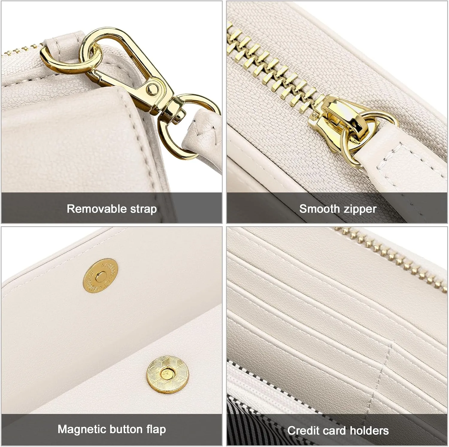 nuoku Women's Small Crossbody Shoulder Bags, Clutch Purses Wristlet Phone Wallet for Women with Credit Card Holder