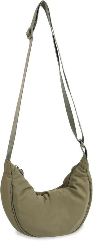 Nylon Crescent Crossbody Bag for Women Purses Trendy Men,Small Travel Sling Bag Hobo