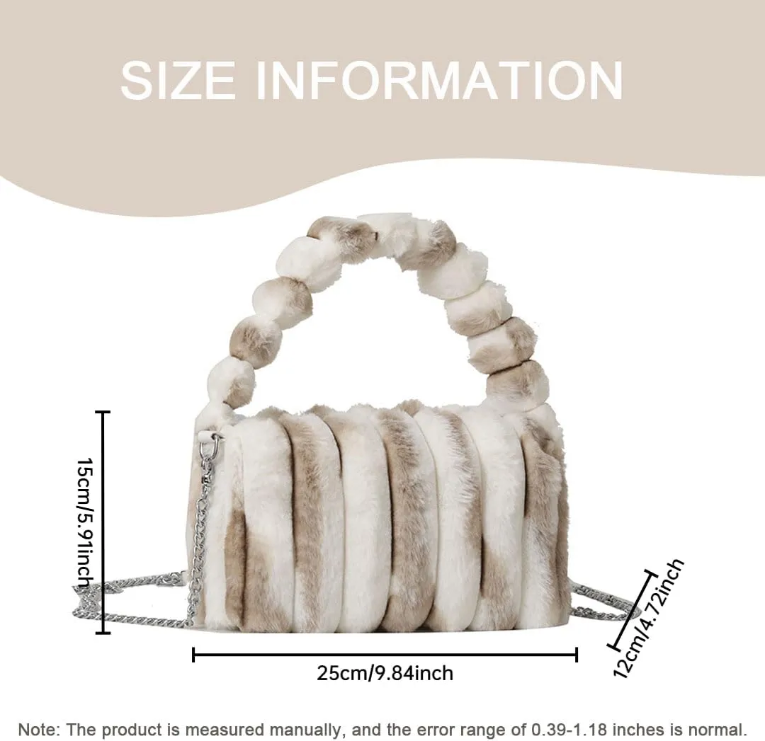 Oagasi Fur Purses for Women Faux Fur Bag Crossbody Bags Fuzzy Purse Furry Purse Y2k Shoulder Purse Handbags