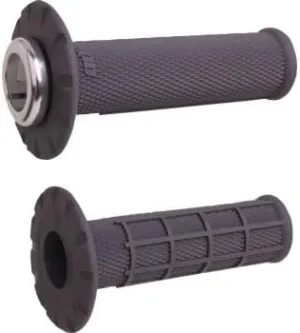 ODI V2 Lock ON Universal Half Waffle Motorcycle Grips Dirtbike Offroad MX for 2 & 4 Stroke 7/8" Handlebars Twist Throttle Graphite Dark Gray USA Made