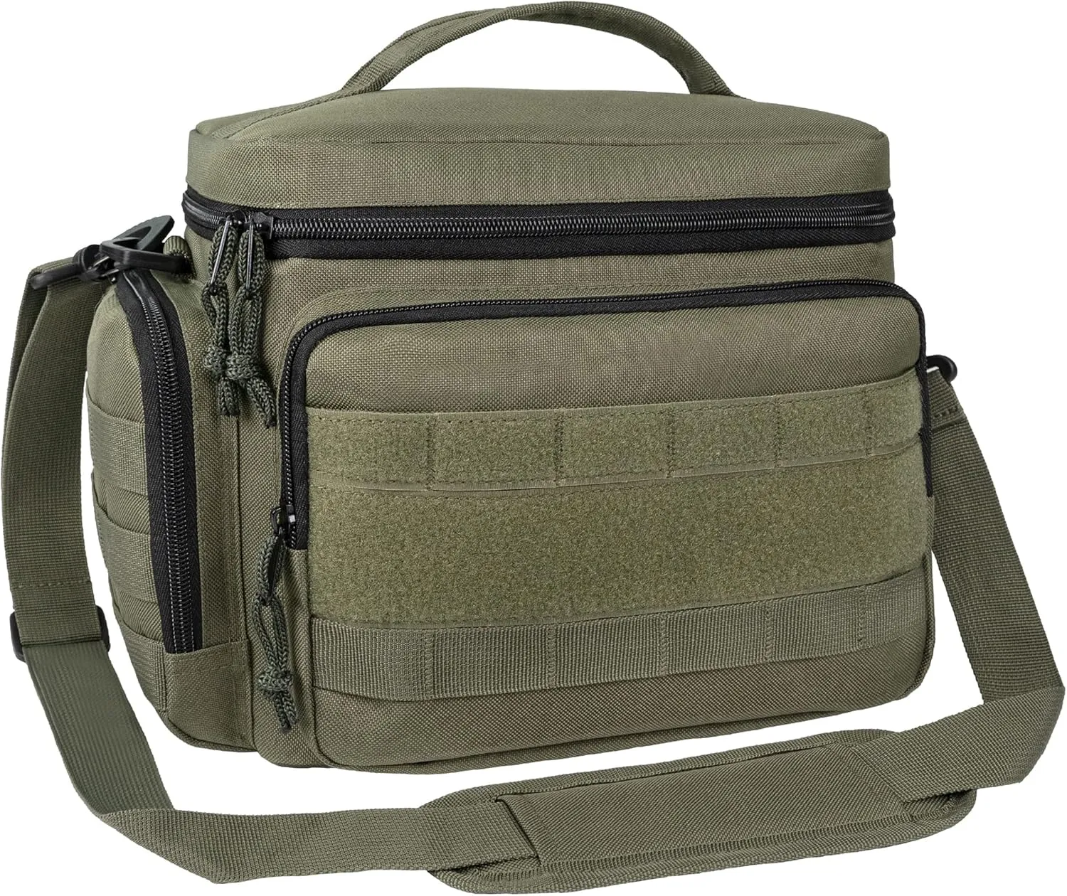 opux Tactical Lunch Box for Men, Olive Mens Insulated Lunch Bag for Adult, Leakproof Soft Lunch Cooler with MOLLE Mesh Side Pockets, Multicam Heavy Duty Lunchbox Pail for Work Women, Large, 18 Cans