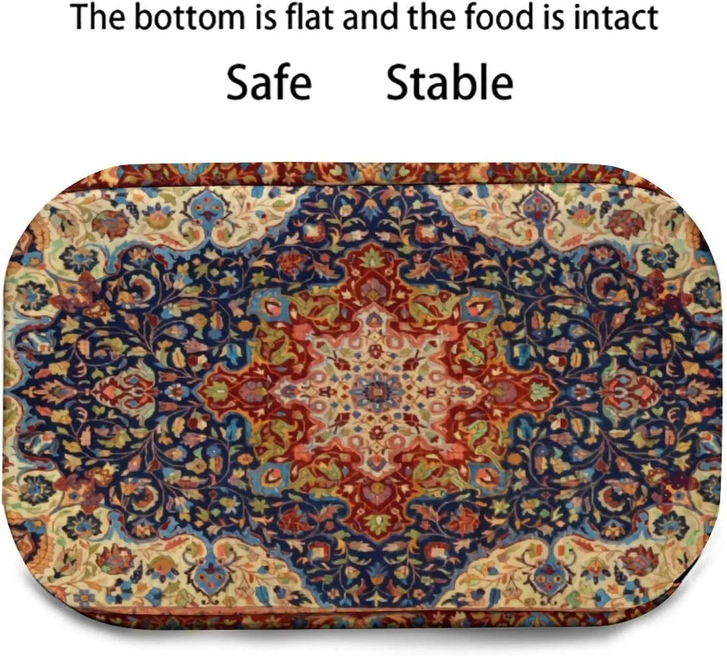 Oriental Persian Turkish Carpet Pattern Reusable Large Capacity Insulated Crossbody Lunch Bag