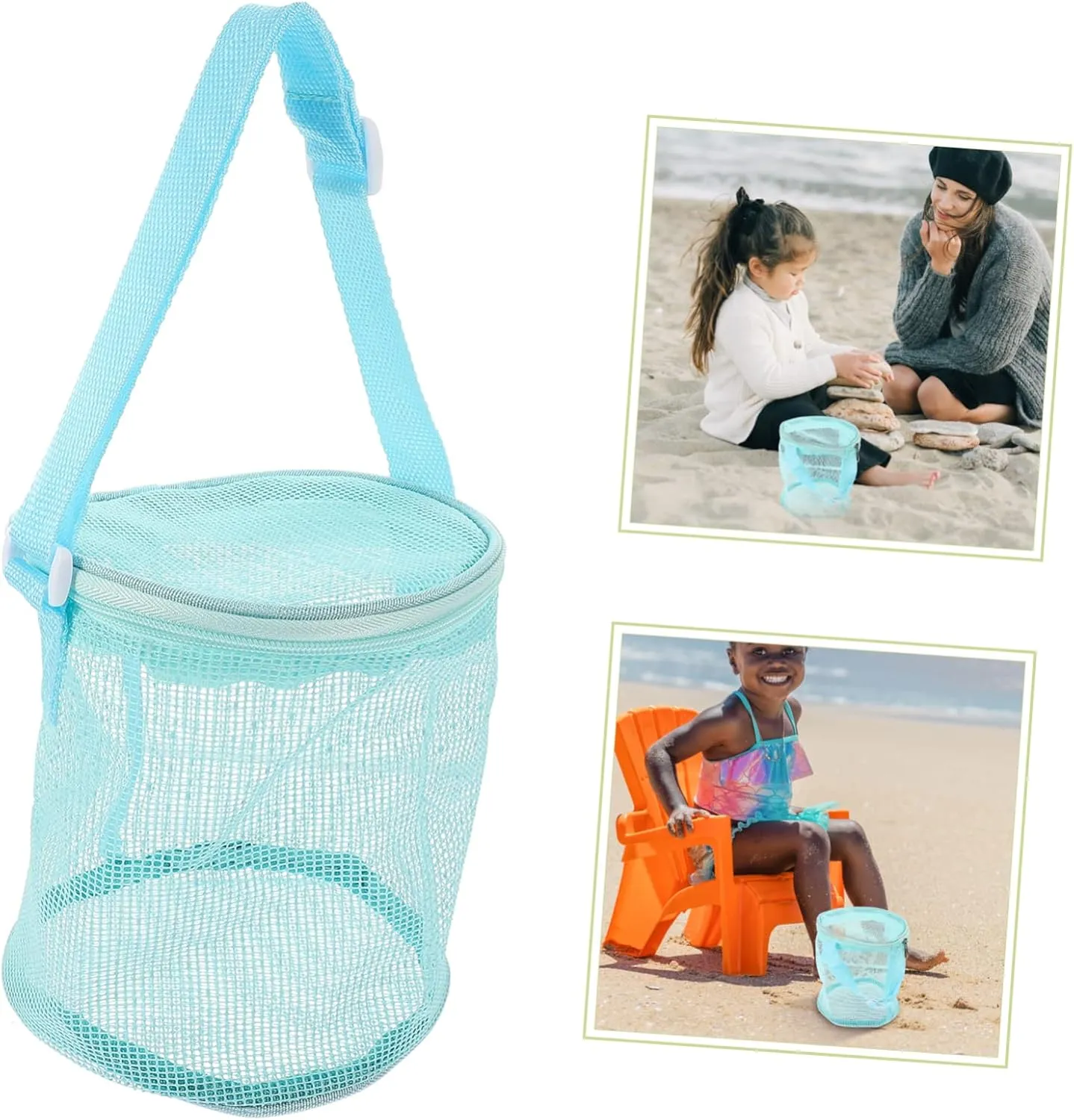 Outdoor Boys and Girls Beach Bag Mesh Toy Bucket Beach Storage Organizer Save Keep Toys in Place Great