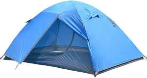 Outdoor Camping Tent Double Double-Layer Oxford Cloth Material Camping Rainstorm Sun Protection Multi-Person Interior Large Space Blue