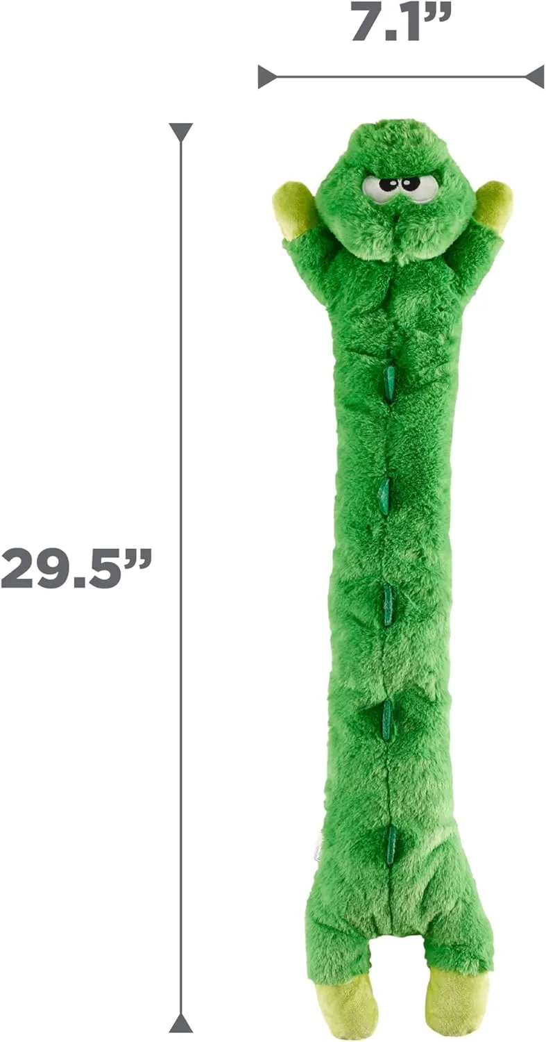 Outward Hound by Charming Pet Longidudes Gator Long Crinkly & Squeaky Dog Toy, Green