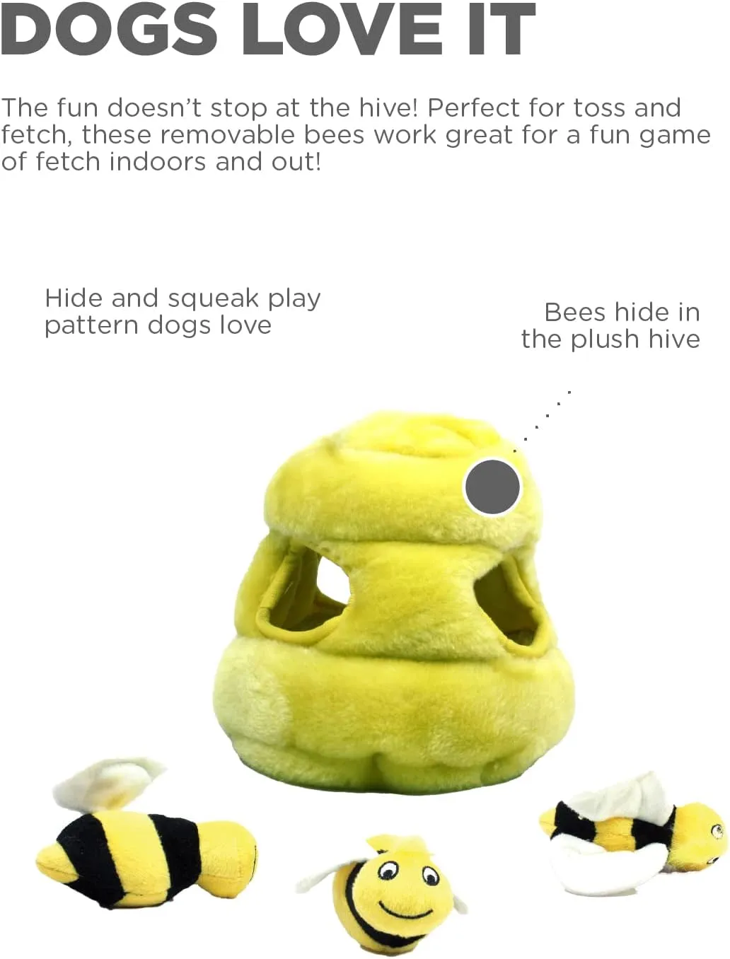 Outward Hound Hide A Bee Plush Dog Toy Puzzle